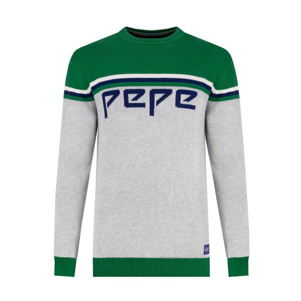 SWETER MĘSKI PEPE JEANS SZARY / ZIELONY