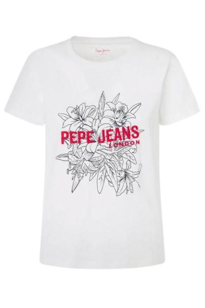 T-shirt damski Pepe Jeans PL505733 800 biały