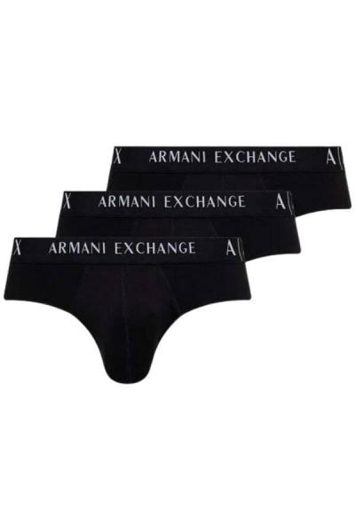 Slipy męskie Armani Exchange 3 PACK 957024 CC282 czarny