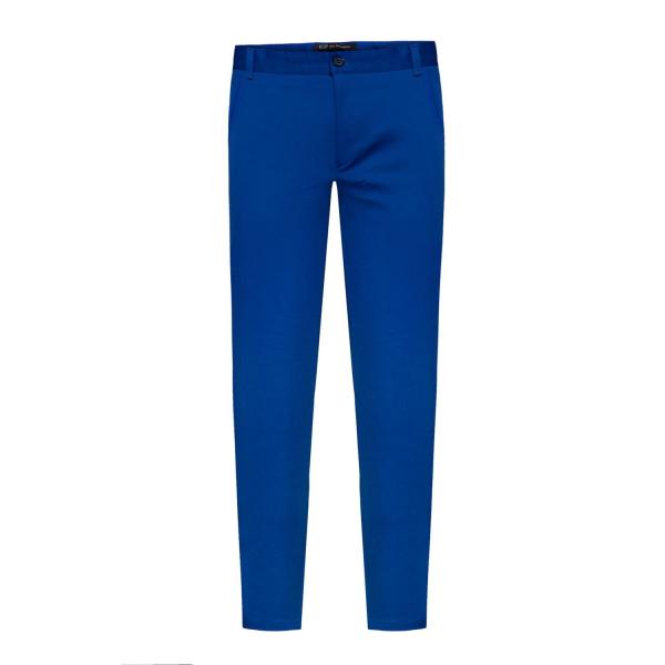 SPODNIE MATERIAŁOWE MĘSKIE CHINO SLIM FIT NIEBIESKIE STRETCH