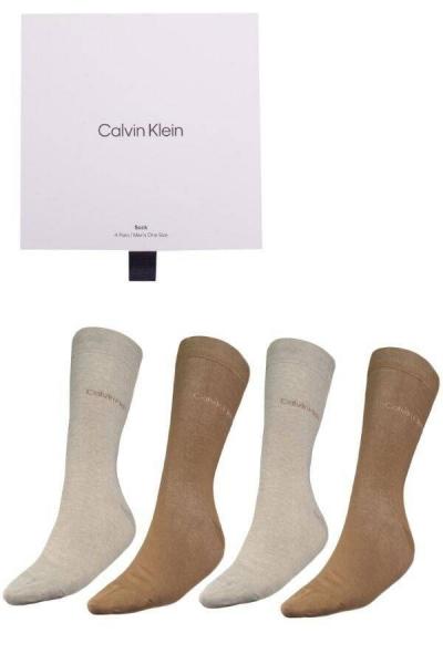 Skarpety męskie Calvin Klein 701224106 brązowy 4-pack