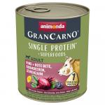 Animonda GranCarno Adult Superfoods, 6 x 800 g - Wołowna, burak, jeżyna, mniszek lekarski