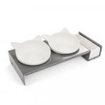 CanadianCat Company koci bar Cat Diner - Metalowy: 2 x 250 ml, Ø 15 cm