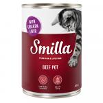 10 + 2 gratis! Smilla, karma mokra, 12 x 400 g - Puszki z wołowiną, wołowina z wątróbkami kurzymi