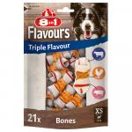 3 + 1 gratis! Przysmaki 8in1 Triple Flavour, różne rodzaje - XS, kości do żucia, 4 x 21 szt.