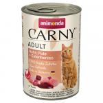 Korzystny pakiet animonda Carny Adult, 12 x 400 g - Kurczak i indyk z sercami kaczymi