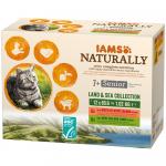 36 + 12 gratis! IAMS Naturally Land & Sea Collection, 48 x 85 g - Senior
