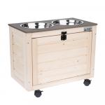 Modern Living pudełko na karmę z miskami Inari - Dł. 53 x szer. 30 x wys. 43,5 cm