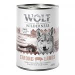 Wolf of Wilderness Adult, 6 x 400 g - Strong Lands, wieprzowina