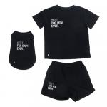 TIAKI Pet & Parent piżama w stylu partnerskim, dla psich opiekunów - Piżama dla psich rodziców M + koszulka dla psa, dł. grzbietu 40 cm