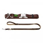 HUNTER neoprenowa smycz dla psa, brązowa/karmelowa - Pakiet: smycz neoprenowa + obroża Vario Basic Alu-Strong L