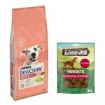 Purina: Dog Chow, karma sucha dla psa, 14 kg + Adventuros Nuggets, przysmak, 90 g gratis! - Adult Sensitive, łosoś