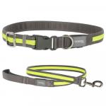 Kerbl Pet Light & Reflex podświetlana obroża i smycz - Pakiet: obroża rozm. S/M + smycz 120 cm