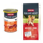 Animonda GranCarno Original: karma mokra, 6 x 400 g + karma sucha, drób + wołowina, 1 kg gratis! - Adult, wołowina z kurczakiem