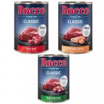 Megapakiet Rocco Classic, 24 x 400 g - Mix ekskluzywny: Czysta wołowina, Wołowina/Łosoś, Wołowina/Kaczka