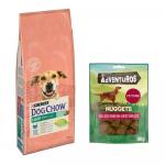 Purina: Dog Chow, karma sucha dla psa, 14 kg + Adventuros Nuggets, przysmak, 90 g gratis! - Adult Light, indyk