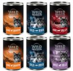 Wild Freedom Adult, 6 x 400 g - bezzbożowa receptura - Pakiet mieszany II (kurczak, czarniak, wołowina, kaczka)