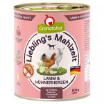 Pakiet GranataPet Liebling\'s Mahlzeit, 12 x 800 g - Jagnięcina i serca drobiowe