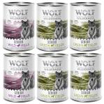 Wolf of Wilderness Senior, 6 x 400 g - Pakiet mieszany: 4x jagnięcina i kurczak, 2x kaczka i cielęcina