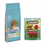 Purina: Dog Chow, karma sucha dla psa, 14 kg + Adventuros Nuggets, przysmak, 90 g gratis! - Puppy, kurczak