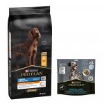 PURINA PRO PLAN: karma sucha + Dental Care dla dużych psów, 426 g (12 sztuk) gratis! - Large Athletic Adult Everyday Nutrition, kurczak i ryż, 14 kg