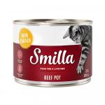 5 + 1 gratis! Smilla, karma mokra, 6 x 200 g - Puszki z wołowiną, wołowina z kurczakiem