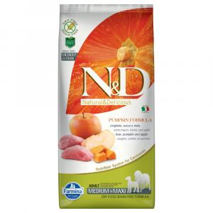 Farmina N&D Grain Free Adult Medium & Maxi, dzik z dynią i jabłkiem - 2 x 12 kg