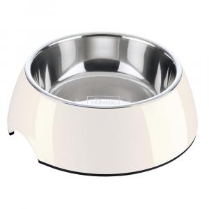 HUNTER biała miska z melaminy, wsad ze stali nierdzewnej - 2 x 160 ml, średnica 11 cm