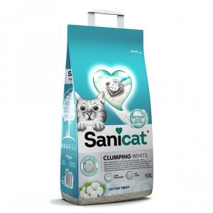 Sanicat żwirek zbrylający się, świeża bawełna - 10 l