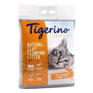 15% taniej! Tigerino Premium, żwirek dla kota, 2 x 12 kg - Zapach mleka migdałowego i miodu