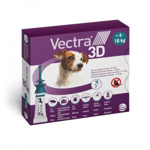 Vectra 3D dla psów, S (4-10 kg), preparat na pchły, kleszcze, komary i moskity - 6 pipet x 1,6 ml