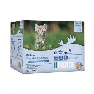 Bozita Kitten kawałki w sosie, pakiet mieszany, 12 x 85 g - 12 x 85 g