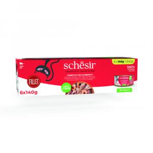 Schesir Complete Nutrition, filet w galarecie, 6 x 140 g - Tuńczyk z krewetkami
