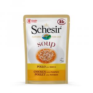 Schesir Cat Soup, 6 x 85 g - Kurczak z dynią