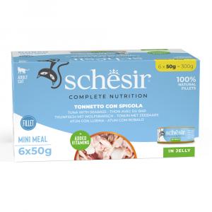Schesir Complete Nutrition, filet w galarecie, 6 x 50 g - Tuńczyk z okoniem morskim