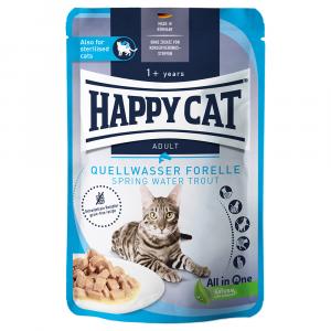 Korzystny pakiet Happy Cat Pouch Meat w sosie, 48 x 85 g - Pstrąg źródlany