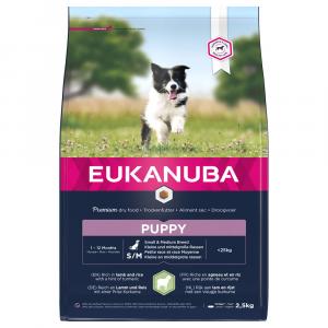 Eukanuba Puppy Small & Medium Breed, jagnięcina i ryż - 2 x 2,5 kg