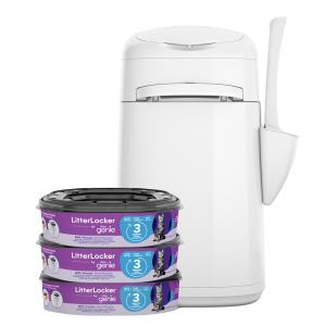 LitterLocker® by Litter Genie, kosz na żwirek dla kota - Zestaw: LitterLocker® + 3 wkłady