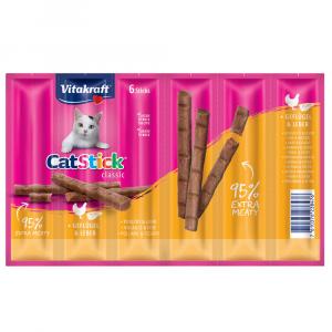 Vitakraft Cat Stick - Classic, Drób i wątróbka, 6 x 6 g