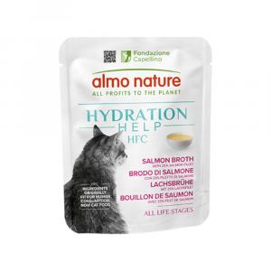 20 + 4 gratis! Almo Nature HFC Hydration Help, karma mokra dla kota, 24 x 50 g - Bulion z łososia z filetem z łososia