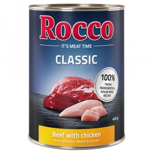 5 + 1 gratis! Rocco Classic, 6 x 400 g - Wołowina i kurczak