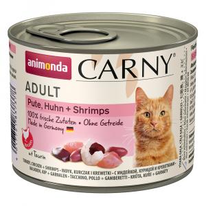 Korzystny pakiet animonda Carny Adult, 12 x 200 g - Indyk i kurczak z krewetkami