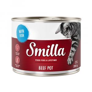 5 + 1 gratis! Smilla, karma mokra, 6 x 200 g - Puszki z wołowiną, wołowina z rybą