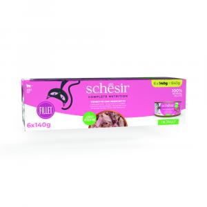 Schesir Complete Nutrition, filet w galarecie, 6 x 140 g - Tuńczyk z szynką