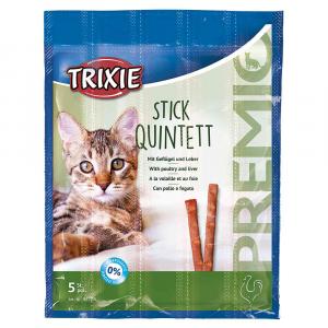 Trixie Premio Stick Quintett - Z drobiem i wątróbką, 10 x 5 g