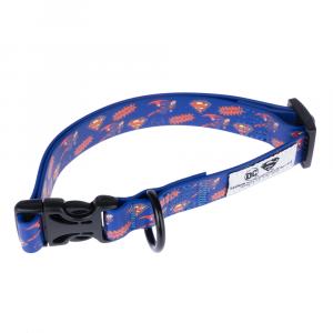 DC Superman obroża dla psa, niebieska - Rozmiar M: obw. szyi 30-46 cm, szer. 20 mm