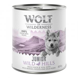 Korzystny pakiet Little Wolf of Wilderness Junior, 12 x 800 g - Wild Hills Little, kaczka i cielęcina