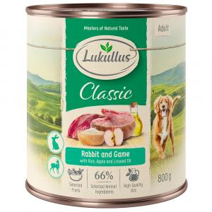 30 zł taniej! Lukullus, karma mokra dla psa, 24 x 800 g - Naturkost Adult, królik i dziczyzna
