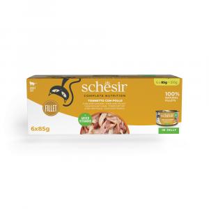 Schesir Complete Nutrition, filet w galarecie, 6 x 85 g - Tuńczyk z kurczakiem