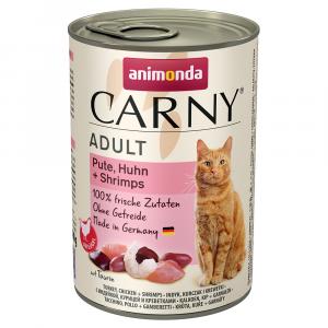 Animonda Carny Adult, 6 x 400 g - Indyk i kurczak z krewetkami